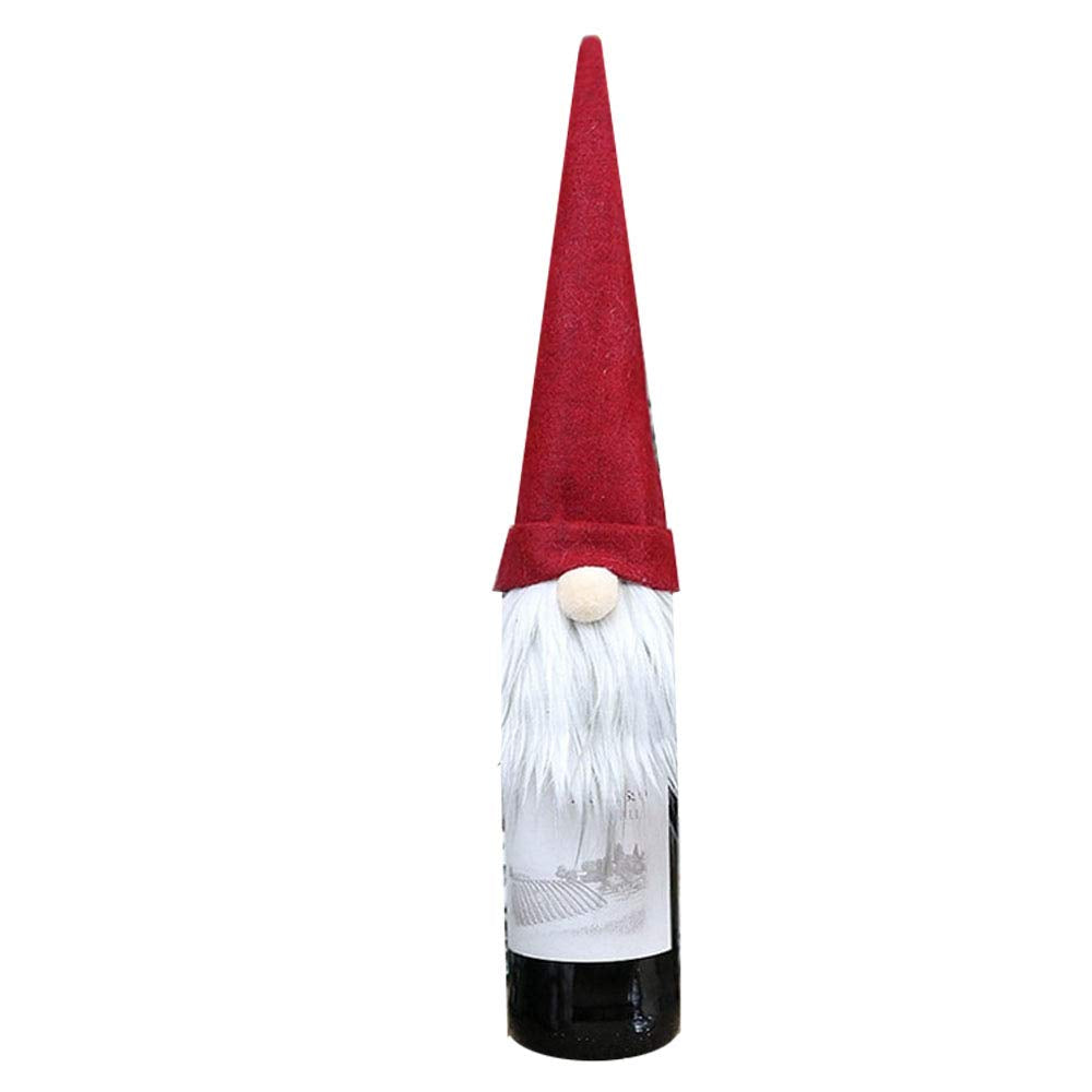 Reis of London Red & White Christmas Gonk Gnome Wine Bottle Topper Cover! for Christmas Table Xmas Gift Decorations Party Secret Santa