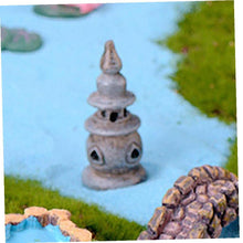 Load image into Gallery viewer, 2 Pcs Miniature Pagoda Statue Fairy Garden Ornaments Figurine Bonsai Decor Miniature Furniture Ornament for Zen Garden Lawn Decor
