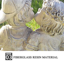 Load image into Gallery viewer, PacuM Angel Sculpture with Flower Solar Lights Boy and Girl Statue Garden Indoor Outdoor Waterproof Resin Ornament Lamp for Outside Fairy Lawn Flowerbed

