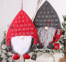 Load image into Gallery viewer, eBoutik - Christmas Santa Gonk/Gnome Design Advent Calendar With 25 Pockets - Children or Adult Reusable Christmas Countdown Calendar - Countdown To Santa For Kids (Red)
