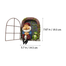 Load image into Gallery viewer, Happyyami Dwarf Figurine Resin Tree Decor Iron Window Hanging Garden Gnome Doll Home Ornament
