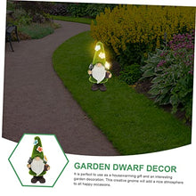 Load image into Gallery viewer, Happyyami Christmas Garden Gnome Lamp Resin Gnome Figurine Outdoor Solar Light Decor for Garden and Patio Festive Holiday Ornament for Family and Friends
