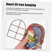 Load image into Gallery viewer, Cabilock 1pc Creative Gnome Statue Hanging Craft Adorable Drinking Dwarf Decor for Indoor and Outdoor Garden Lightweight Tree Ornament for Patio Lawn Decoration
