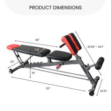 Load image into Gallery viewer, Finer Form Multi-Functional FID Weight Bench for Full All-in-One Body Workout – Hyper Back Extension, Roman Chair, Adjustable Ab Sit up Bench, Incline Decline Bench, Flat Bench
