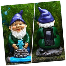 Load image into Gallery viewer, Happyyami Garden Dwarf Solar Light Weatherproof Resin Gnome Statue for Outdoor Decor Garden Ornament Unique
