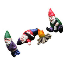 Load image into Gallery viewer, Cabilock 4pcs Garden Dwarf Resin Figurines for Outdoor Decoration Adorable Miniature Gnome Ornaments for Lawn and Home Decor
