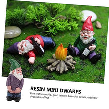 Load image into Gallery viewer, POPETPOP 4pcs Miniature Resin Dwarfs Small Dwarf Garden Decor Personality Garden Ornaments Micro Landscape Adornment Perfect Present for Friends Families

