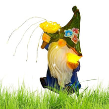 Load image into Gallery viewer, Solar Statues Garden Figurines, Resin Gnome Night Lamp, Weatherproof Outdoor Design, Strong and Decorative, for Lawn Patio Pathway Backyard Porch Housewarming Use, 9.5x5x4.25 Inches

