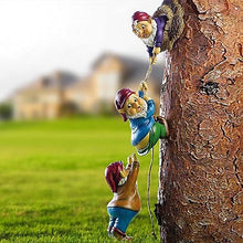 Load image into Gallery viewer, Tixqeaif Naughty Climbing Rope Fairy Garden Gnomes Statue, Resin Garden Gnome Tree Hugger Outdoor Decor Accessories For Lawn Balcony
