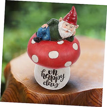 Load image into Gallery viewer, Happyyami 1pc Creative Gnome Doll for Garden Decor Adorable Mushroom Design Landscape Prop for Home Decoration and Sturdy Outdoor Ornament for Patio and Balcony
