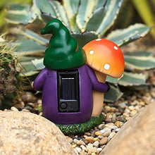 Load image into Gallery viewer, Storage Bag Garden Statue Outdoor Gnomes Holding Mushroom Figurine Built-in Solar Light Sculpture Decor For Patio Yard Art Ornament
