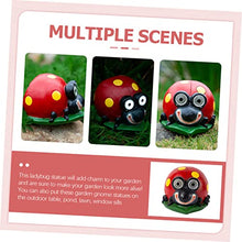 Load image into Gallery viewer, Toyvian Solar Garden Ladybug Figurine Water Resistant Outdoor Statue Decorative Solar Lights for Lawn Automatic Dusk to Dawn Illumination
