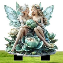 Load image into Gallery viewer, ZXDTVFGN Fairy Garden Figurines, Plant Pot Decorations, Miniature Garden Fairies, Resin Gnome Statues, Fence Ornaments, For Fairy, Desk, Outdoor Decor, Sturdy Material,9.84x11.81 Inches

