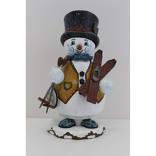 Load image into Gallery viewer, German Incense Smoker Gnome Ski teacher 14cm / 5inch - Authentic German Erzgebirge Smokers - Hubrig Volkskunst
