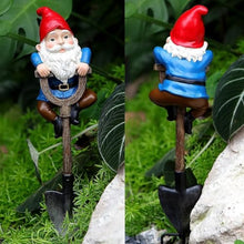 Load image into Gallery viewer, Tixqeaif Garden Gnomes Decorations for Yard, Funny Outdoor Statue Gift, Naughty Knome Standing on A Shovel, Home Sculptures Easy Install Easy to Use
