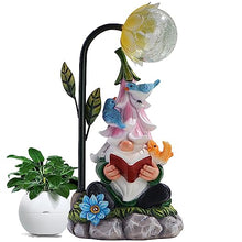 Load image into Gallery viewer, Garden Gnomes, Garden Gnomes for Outdoors, Solar Garden Gnome Resin Funny Garden Gnome Weatherproof Figure with LED Solar Lantern Gnome Garden Figures, Garden Lights for Patio, Lawn, Yard, Decor 25 cm
