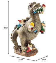 Load image into Gallery viewer, Dinosaur Food Gnomes Garden Statues, Garden Dinosaur Statue, Funny Gnomes Resin Statue Sculpture, Happy Garden Gnome Decoration Garden Sculpture, Outdoor Yard Art Decoration Lawn Decoration (L)
