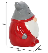 Load image into Gallery viewer, Ceramic Red and Grey Gonk Tealight Holder - Festive Christmas Decoration &amp; Gift - Village Pottery Tea Light House - Rader Porcelain
