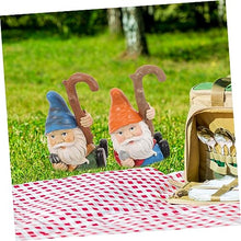Load image into Gallery viewer, Happyyami 2pcs Garden Gnome Statue Charming Outdoor Decor for Garden Gnome Figurines Hooks Tree Ornaments for Home and Patio
