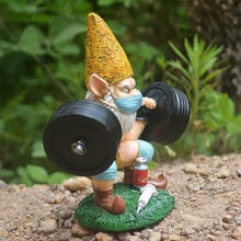 Load image into Gallery viewer, Garden Gnome Outdoor Workout Statues, Barbell Dwarves Sculpture, Weightlifting Resin Gnome, 13 x 8 x 6 cm, Dwarf Weightlifting Resin Ornaments for Patio Lawn Home Decorations (Weightlifting Gnome)
