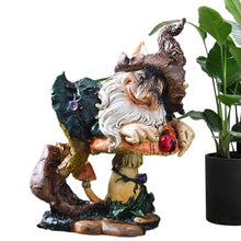 Load image into Gallery viewer, Gnome Garden Statue, Outdoor Gnome Figurine, Gnome with Mushroom, Best Gnome Garden Statue Colorful Gnome with Mushroom Figurine for Patio, Yard Decor or Outdoor Space
