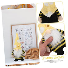 Load image into Gallery viewer, Happyyami 2Pcs Summer Bee Gnome Doll Decorative Figurine Tomte for Garden Ornament Handmade Soft Plush Gonk Decoration

