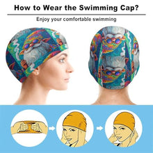 Load image into Gallery viewer, Gnome Smoking Colorful Classic Swim Cap High Elasticity Soft Bathing Caps Lightweight Swimming Hat for Men Women
