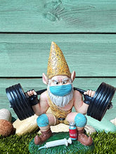 Load image into Gallery viewer, YEJIANGHUA Weightlift Gnome Garden Statue Resin Weatherproof White Beard Gnome Figurines Ornament Home Gym Decor Pretty Natural
