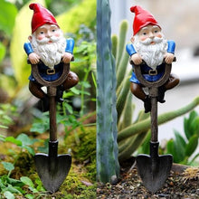 Load image into Gallery viewer, Tixqeaif Garden Gnomes Decorations for Yard, Funny Outdoor Statue Gift, Naughty Knome Standing on A Shovel, Home Sculptures Easy Install Easy to Use
