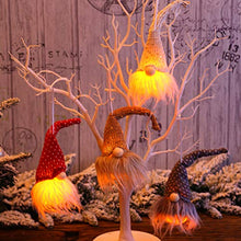 Load image into Gallery viewer, VALICLUD 2pcs christmas decorations indoor xmas hanging decor ornament christmas hanging swedish gnomes lighting plush swedish gnome doll plush gnomes glowing Gnome home decoration LED Tom
