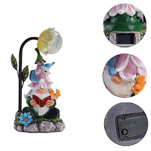 Load image into Gallery viewer, Garden Gnomes, Garden Gnomes for Outdoors, Solar Garden Gnome Resin Funny Garden Gnome Weatherproof Figure with LED Solar Lantern Gnome Garden Figures, Garden Lights for Patio, Lawn, Yard, Decor 25 cm
