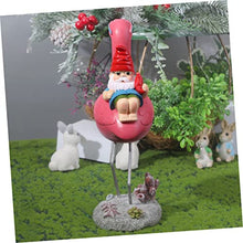 Load image into Gallery viewer, Toyvian Naughty Resin Gnome Statue on Flamingo Ornament for Garden Decor Wear-Resistant Lawn Gnome Adornment Funny Outdoor Decoration for Courtyards and Patios
