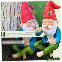 Load image into Gallery viewer, Statues, Garden Gnomes 6 Inch Christmas Ornaments Middle Finger Smoking Garden Gnomes Waterproof Resin Garden Gnome for Yard Patio, Lawn Garden Decorations and Gift
