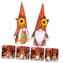 Load image into Gallery viewer, ULTECHNOVO 2pcs Thanksgiving Gnome Doll Decor Plush Gnomes for Garden Ornament Thanksgiving Day Adornment
