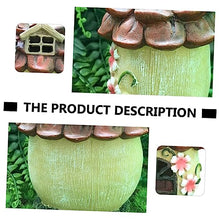 Load image into Gallery viewer, Toyvian 2 pcs Solar Powered Creative House Micro Landscape Ornament for Garden Outdoor Decor Unique Resin Glowing Adornment for Porch and Pathway Lighting
