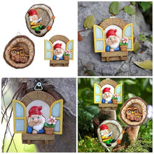 Load image into Gallery viewer, YIZITU Reading Gnomes Tree Faces Decors Outdoor Yard Statues Hanging For Garden Resin And Flower Pots Landscape Owl Hanging Ornaments
