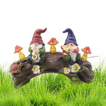 Load image into Gallery viewer, Gnome Garden Statue, Resin Garden Gnomes with Mushroom Solar Light, Miniature Figurines for Yard Art, Outdoor Patio Solar Light Decor, Lawn Ornaments, and Statues Decorations
