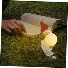 Load image into Gallery viewer, Toyvian 1Pc Garden Solar Light Gnome Statue Ornament Charming Outdoor Decor for Lawn Patio Landscape Durable Resin Design with Solar Function for Warm Ambiance
