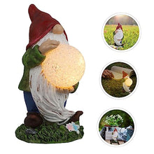 Load image into Gallery viewer, Toyvian 1Pc Garden Solar Light Gnome Statue Ornament Charming Outdoor Decor for Lawn Patio Landscape Durable Resin Design with Solar Function for Warm Ambiance
