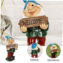 Load image into Gallery viewer, Happyyami Gnome Welcome Sign Garden Decor Resin Waterproof Gnome Ornament Unique Dwarf Sculpture
