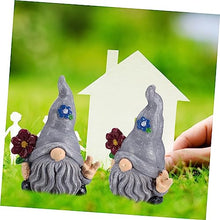 Load image into Gallery viewer, Happyyami Adorable Resin Garden Gnome Doll for Home Decor Handicraft Random Flowers for Room Office
