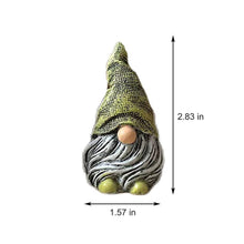 Load image into Gallery viewer, MOOCOCO Gnomes Ornament Resin Statues Mini Dwarf Figurine for Desk Outdoor Garden Patio Porch Lawn Home Decor Sculpture (Green)
