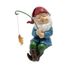 Load image into Gallery viewer, MasGo Fishing Gnome, Fisherboy Statue,Little Fishing Guy for Koi Pond or Waterfalls, Poolside Statue,Collectible Fishing Ornament,Fairy Gardens Gnomes Gifts Gnome Garden Accessories
