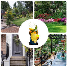 Load image into Gallery viewer, Solar Statues Garden Figurines, Resin Gnome Night Lamp, Weatherproof Outdoor Design, Strong and Decorative, for Lawn Patio Pathway Backyard Porch Housewarming Use, 9.5x5x4.25 Inches
