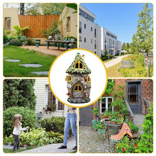 Load image into Gallery viewer, Solar Light Fairy Garden House, Solar Garden House Figurines, Backyard Halloween Decoration, Outdoor Statues, Outdoor, Lawn Ornaments for Home and Outdoor Decor
