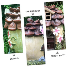 Load image into Gallery viewer, Toyvian 2 pcs Solar Powered Creative House Micro Landscape Ornament for Garden Outdoor Decor Unique Resin Glowing Adornment for Porch and Pathway Lighting
