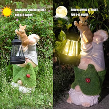 Load image into Gallery viewer, Garden Gnomes Statues - Dwarf Garden Statues with Integrated Solar Lantern - Funny Decorative Figures for Outdoor, Lawn, Patio, Balcony and Flower Bed
