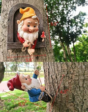 Load image into Gallery viewer, DDLUZQual Funny Garden Gnome,Climbing Gnome Tree Hugger Decor Tree Sculpture Garden Decoration Elf Out The Door Tree Hugger Garden Yard Decorations Resin Garden Statue Outdoor Decor
