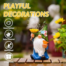 Load image into Gallery viewer, Solar Statues Garden Figurines, Resin Gnome Night Lamp, Weatherproof Outdoor Design, Strong and Decorative, for Lawn Patio Pathway Backyard Porch Housewarming Use, 9.5x5x4.25 Inches
