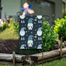 Load image into Gallery viewer, Christmas Gnome Snowflakes Blue Double Sided Large Garden Flag for Outside Yard Decor 28 x 40 Inch
